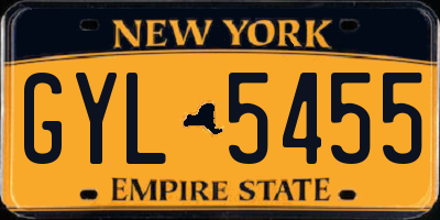 NY license plate GYL5455