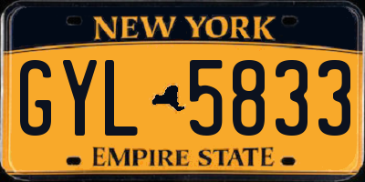 NY license plate GYL5833