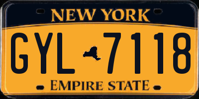 NY license plate GYL7118
