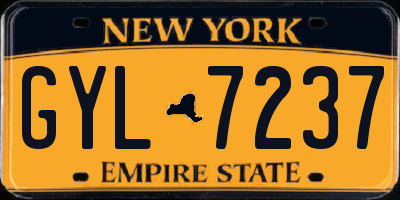 NY license plate GYL7237