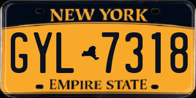 NY license plate GYL7318