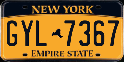 NY license plate GYL7367