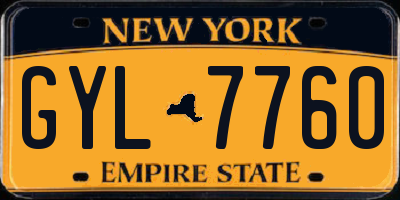 NY license plate GYL7760