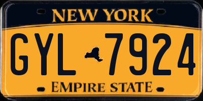NY license plate GYL7924