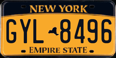 NY license plate GYL8496