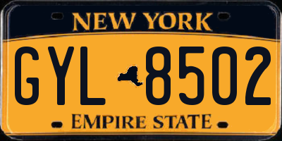 NY license plate GYL8502
