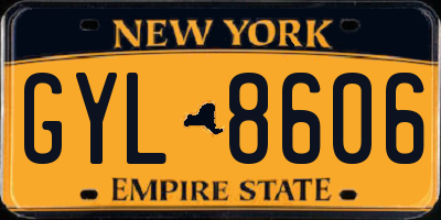 NY license plate GYL8606