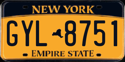 NY license plate GYL8751
