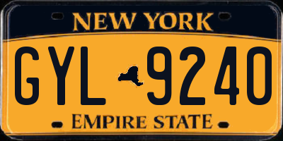 NY license plate GYL9240