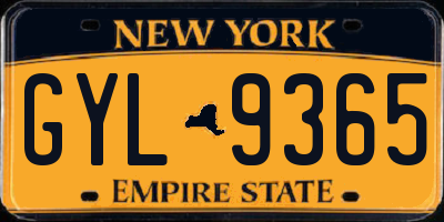 NY license plate GYL9365