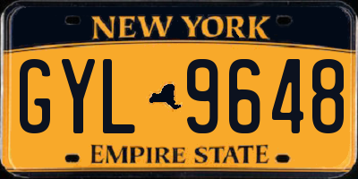 NY license plate GYL9648