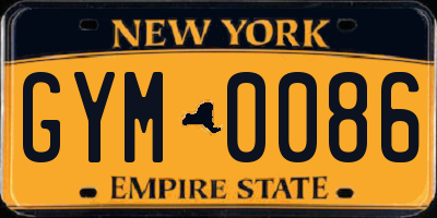 NY license plate GYM0086