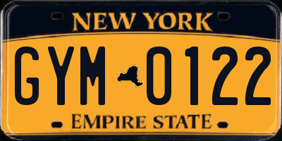 NY license plate GYM0122