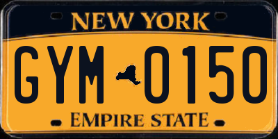 NY license plate GYM0150