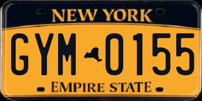 NY license plate GYM0155