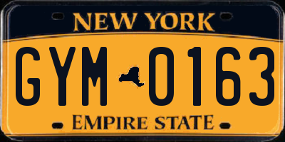 NY license plate GYM0163