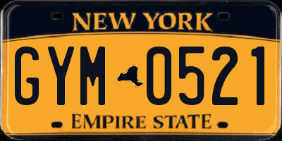 NY license plate GYM0521