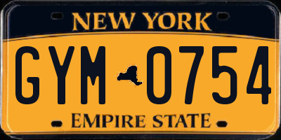 NY license plate GYM0754