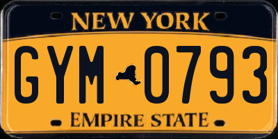 NY license plate GYM0793
