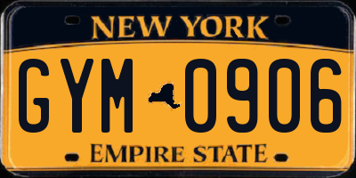 NY license plate GYM0906