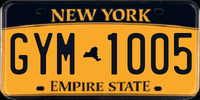 NY license plate GYM1005