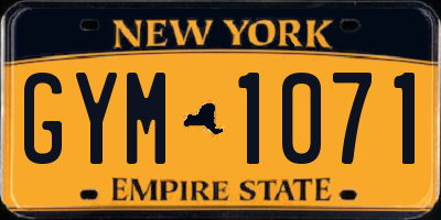NY license plate GYM1071