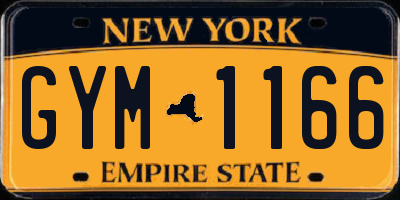 NY license plate GYM1166