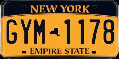 NY license plate GYM1178