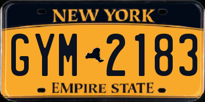NY license plate GYM2183