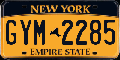 NY license plate GYM2285