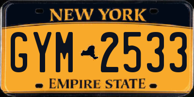 NY license plate GYM2533
