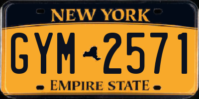NY license plate GYM2571