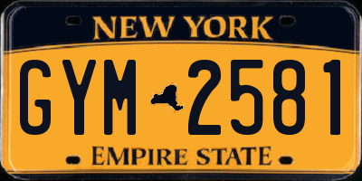 NY license plate GYM2581