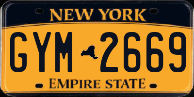 NY license plate GYM2669