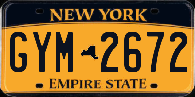 NY license plate GYM2672