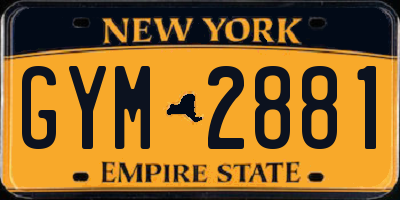 NY license plate GYM2881