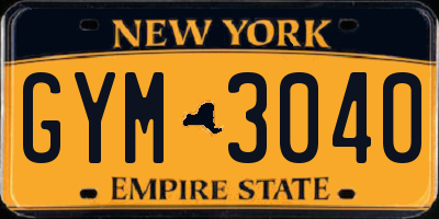 NY license plate GYM3040