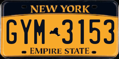 NY license plate GYM3153