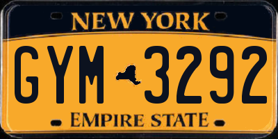 NY license plate GYM3292
