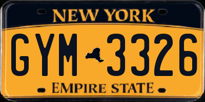 NY license plate GYM3326