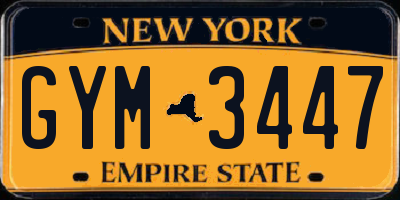NY license plate GYM3447