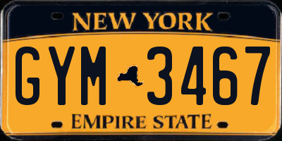NY license plate GYM3467