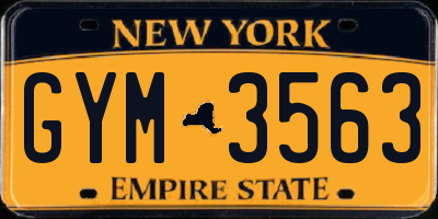 NY license plate GYM3563