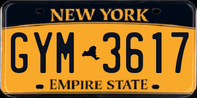 NY license plate GYM3617