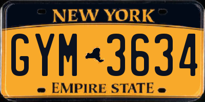 NY license plate GYM3634