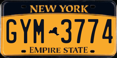 NY license plate GYM3774