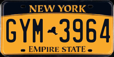 NY license plate GYM3964