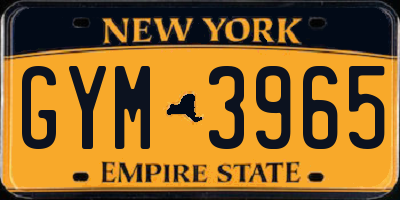 NY license plate GYM3965