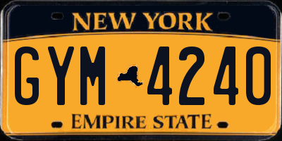 NY license plate GYM4240