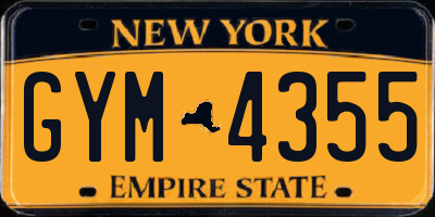 NY license plate GYM4355